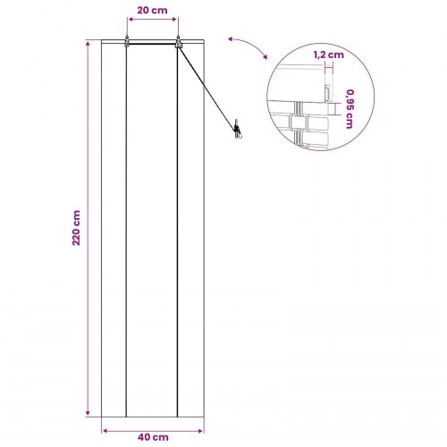 Rullegardin i bambus - brun 40 x 220 cm