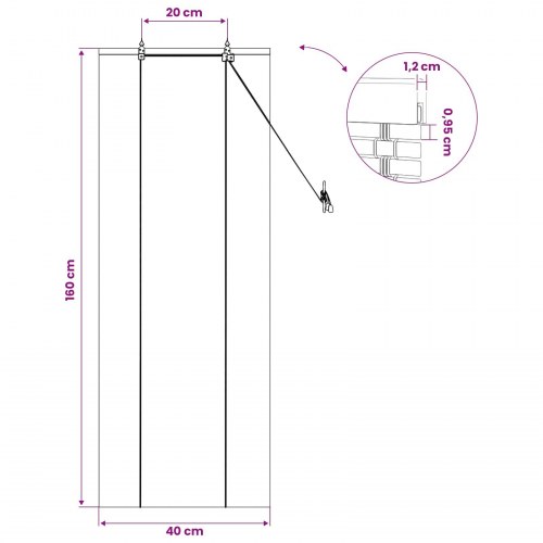 Rullegardin i bambus - brun 40 x 160 cm
