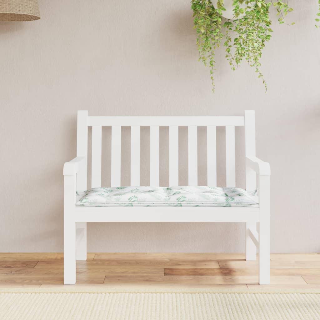 Hynde til havebænk 110×50×7 cm - stof med bladmønster