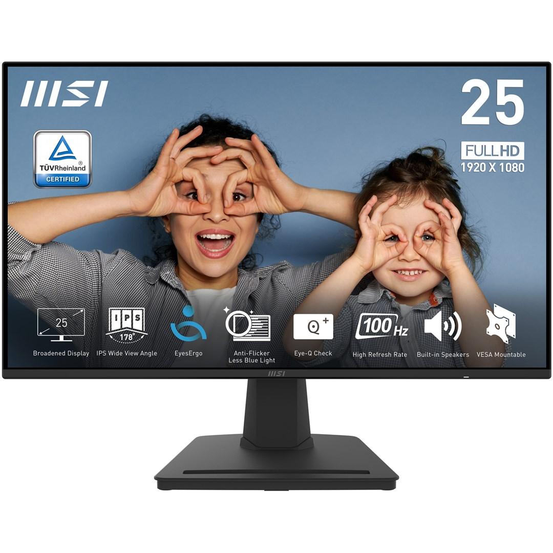 MSI PRO MP252 24,5" Full HD IPS skærm - 100 Hz, indbyggede højttalere, sort billede