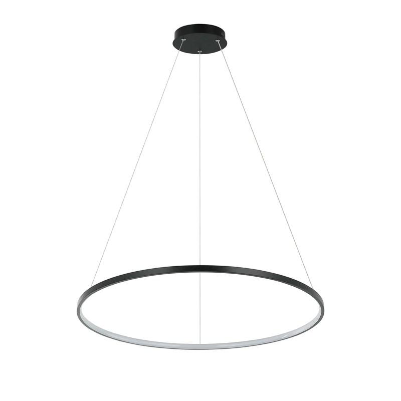 Rund pendellampe - ringformet LED loftlampe 35 W, sort billede