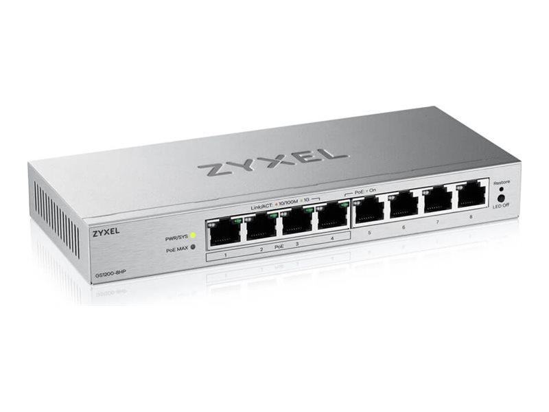 Zyxel GS1200-8HP v3 - 8‑ports Gigabit switch med PoE+ (administreret)