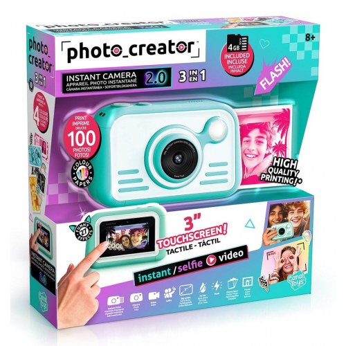 Photo Creator 2.0 instantkamera - arktisblå/hvid, 3″ touchskærm