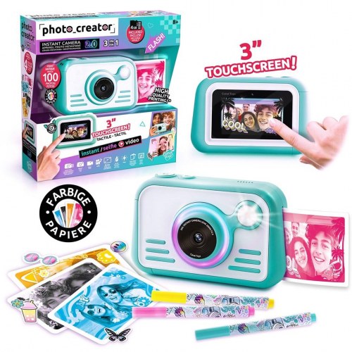 Photo Creator 2.0 instantkamera - arktisblå/hvid, 3″ touchskærm