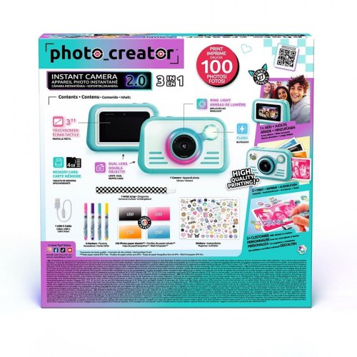 Photo Creator 2.0 instantkamera - arktisblå/hvid, 3″ touchskærm