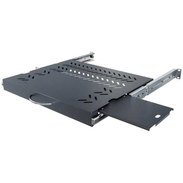 Justerbar tastatur- og museskuffe til 19" rack - 1U, udtræk billede