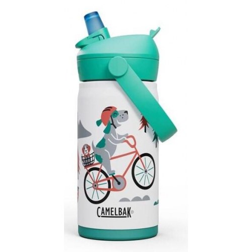 CamelBak Thrive Flip Straw Kids drikkeflaske 400 ml - rustfrit stål, turkis/hvid