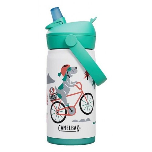 CamelBak Thrive Flip Straw Kids drikkeflaske 400 ml - rustfrit stål, turkis/hvid