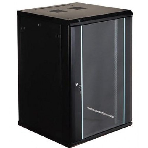 Væghængt rackskab 19" - 18U, 600 mm dyb, blå kant (EPRADO-R19-18U/600-BLUE)