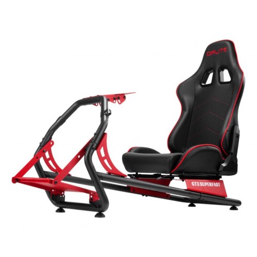 GT3 Superfast V2 racing cockpit - sort/rød gamerstol-ramme