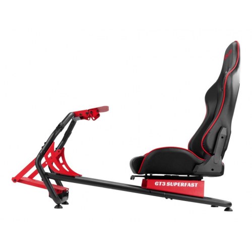 GT3 Superfast V2 racing cockpit - sort/rød gamerstol-ramme