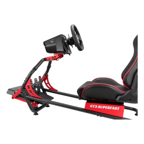 GT3 Superfast V2 racing cockpit - sort/rød gamerstol-ramme