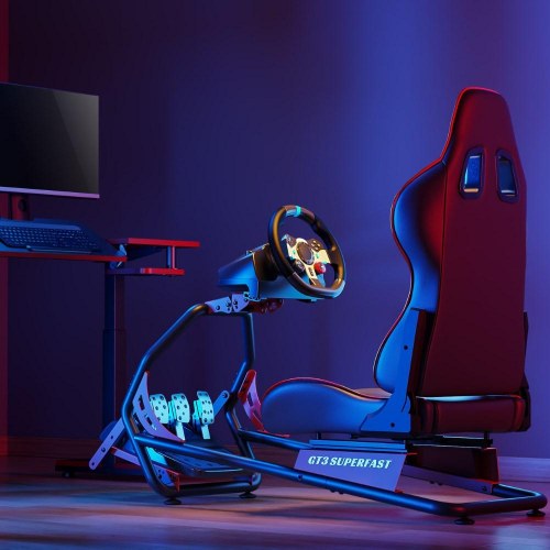GT3 Superfast V2 racing cockpit - sort/rød gamerstol-ramme