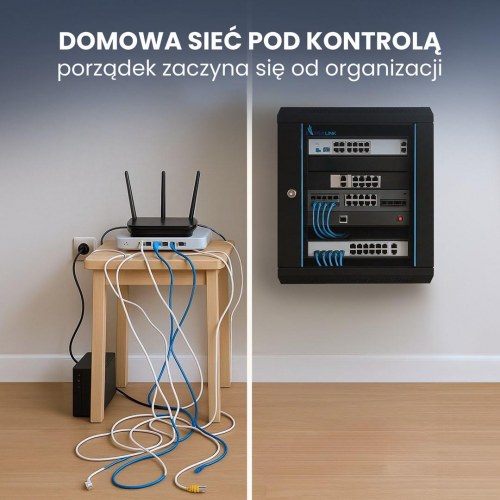 Extralink LITE 12U vægmonteret rackskab 53×40 cm - sort