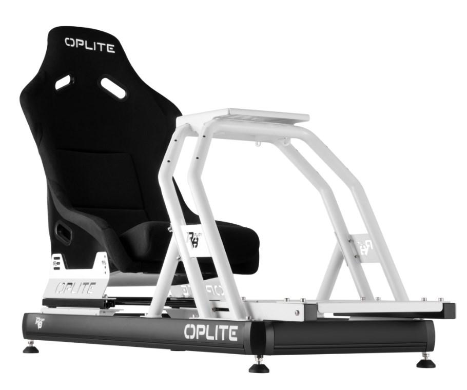 Oplite Racing cockpit - hvid/sort stål, højdejusterbart billede