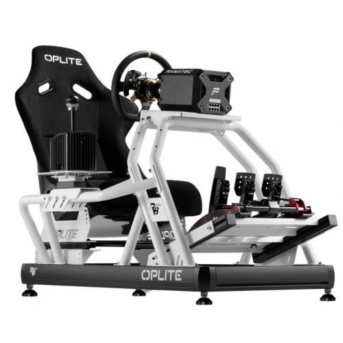 Oplite Racing cockpit - hvid/sort stål, højdejusterbart
