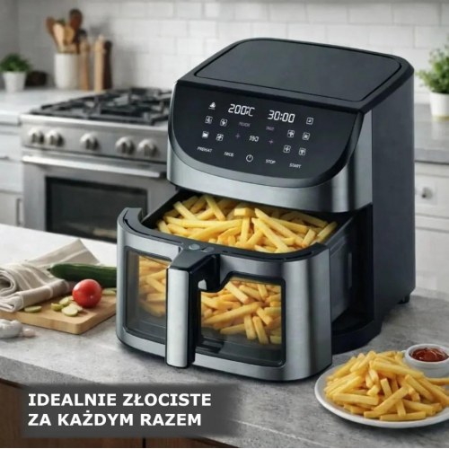 Extralink airfryer 8 l - 1.800 W varmluftsfriture med vindue