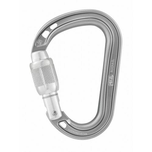 Petzl ROC’HA SL skruelås-karabin - D-formet, aluminium, lysegrå