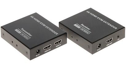 HDMI + USB KVM-extender - 4K - sender og modtager billede
