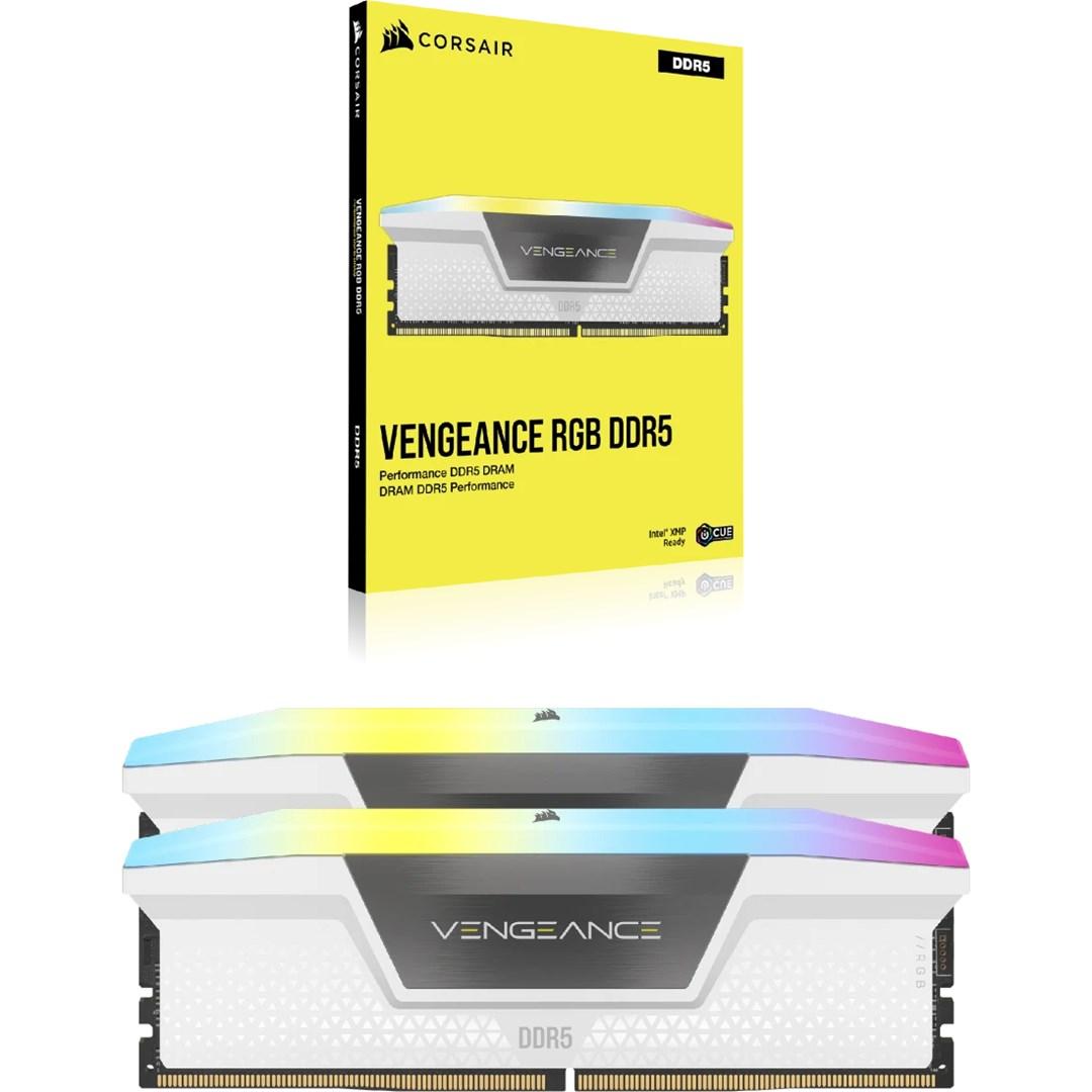 Corsair Vengeance RGB DDR5 32 GB (2×16 GB) 288‑pin DIMM - Hvid
