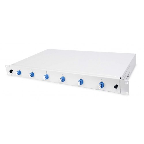 Fiberoptisk 19" breakout-boks - 6× LC-duplex, singlemode
