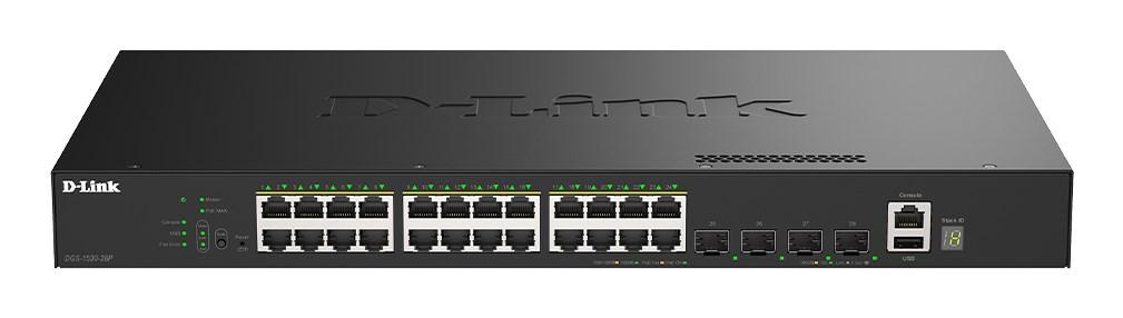D-Link DGS-1520-28MP - 28-ports Gigabit stakket PoE+ smart managed switch med 4 × 10G SFP+