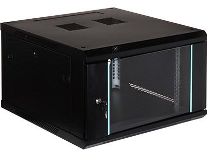 Væghængt rackskab 19" - 6U, 600 mm dyb, blå detaljer (EPRADO-R19-6U/600-BLUE)