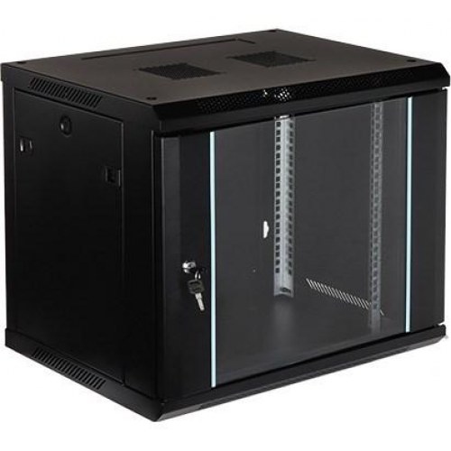 Væghængt 19" rackskab - 9U, 450 mm dyb, blå kant (EPRADO-R19-9U/450-BLUE)
