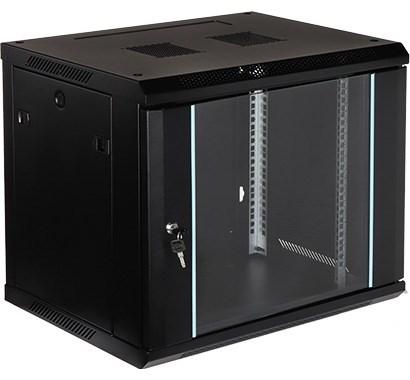 Væghængt 19" rackskab - 9U, 450 mm dyb, blå kant (EPRADO-R19-9U/450-BLUE)