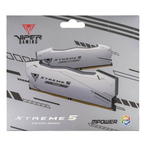 Patriot Viper Xtreme 5 RGB DDR5 RAM 32 GB (2×16 GB) - 8000 MT/s, 288‑pin DIMM, ECC, sølv