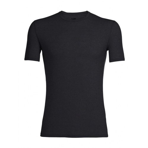 Icebreaker herre T-shirt med rund hals - merinould/nylon/lycra, sort, str. L, slim fit