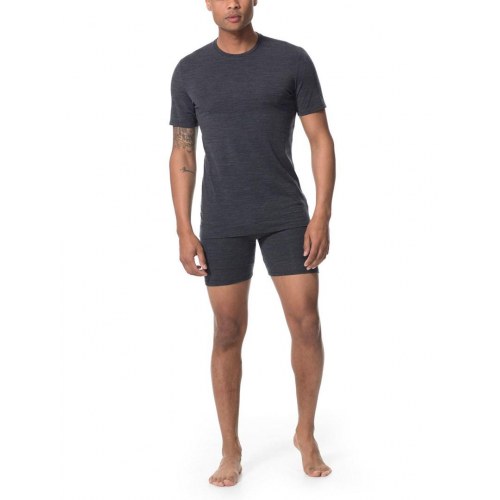 Icebreaker herre T-shirt med rund hals - merinould/nylon/lycra, sort, str. L, slim fit