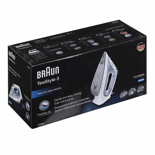 Braun TexStyle 3 SI 3054 GY dampstrygejern - keramisk strygesål, grå, 2.400 W