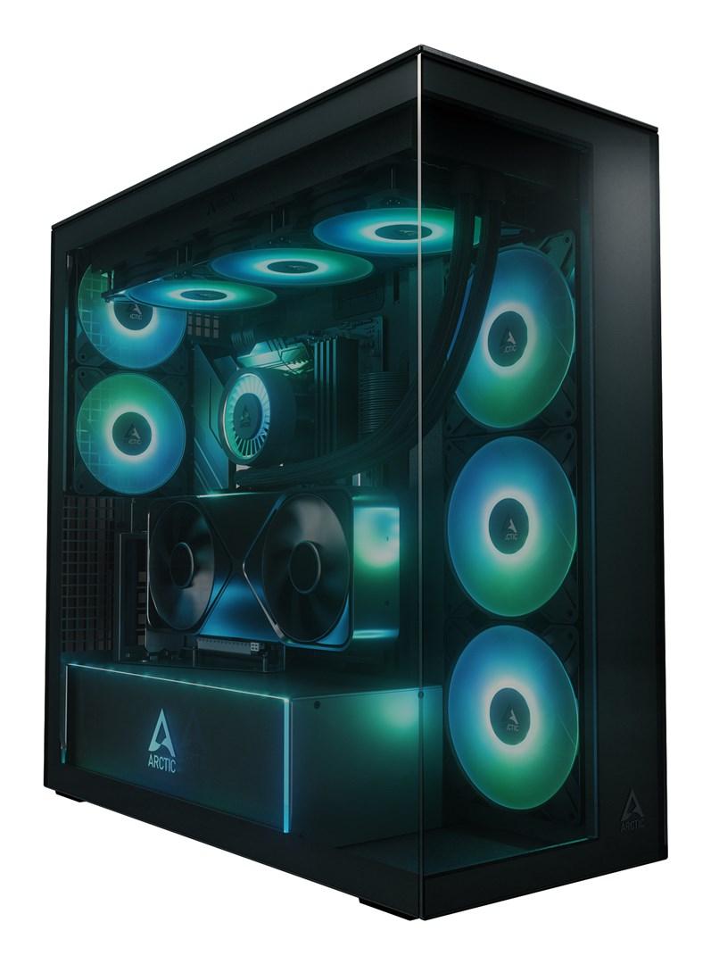 ARCTIC Xtender VG - sort E-ATX midi-tower med vertikal GPU-montering