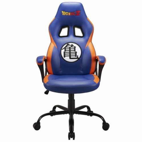 PC gamerstol med polstret sæde - blå/orange, justerbar ryglæn, metalbase (Subsonic SA5642-D1)