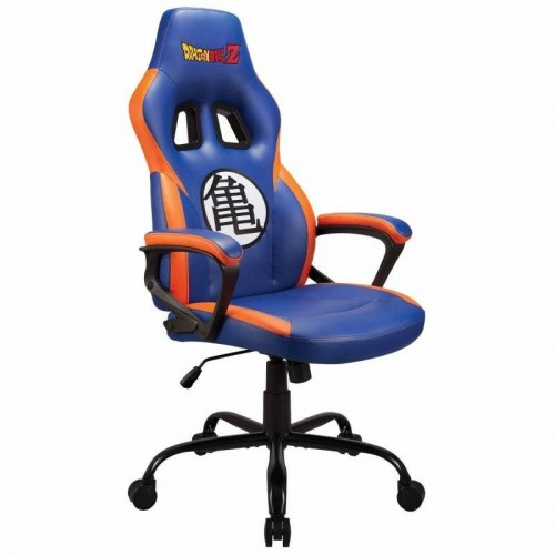 PC gamerstol med polstret sæde - blå/orange, justerbar ryglæn, metalbase (Subsonic SA5642-D1)