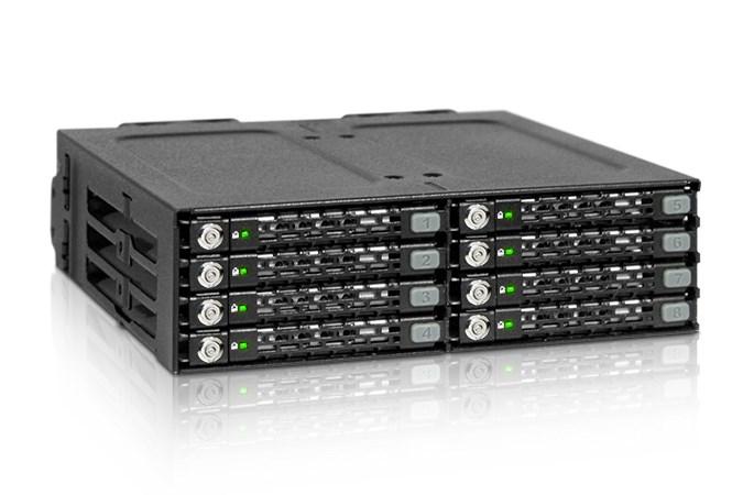 Icy Dock MB998SK-B - 8x 2,5" hot-swap drevboks, 5,25" bay, sort