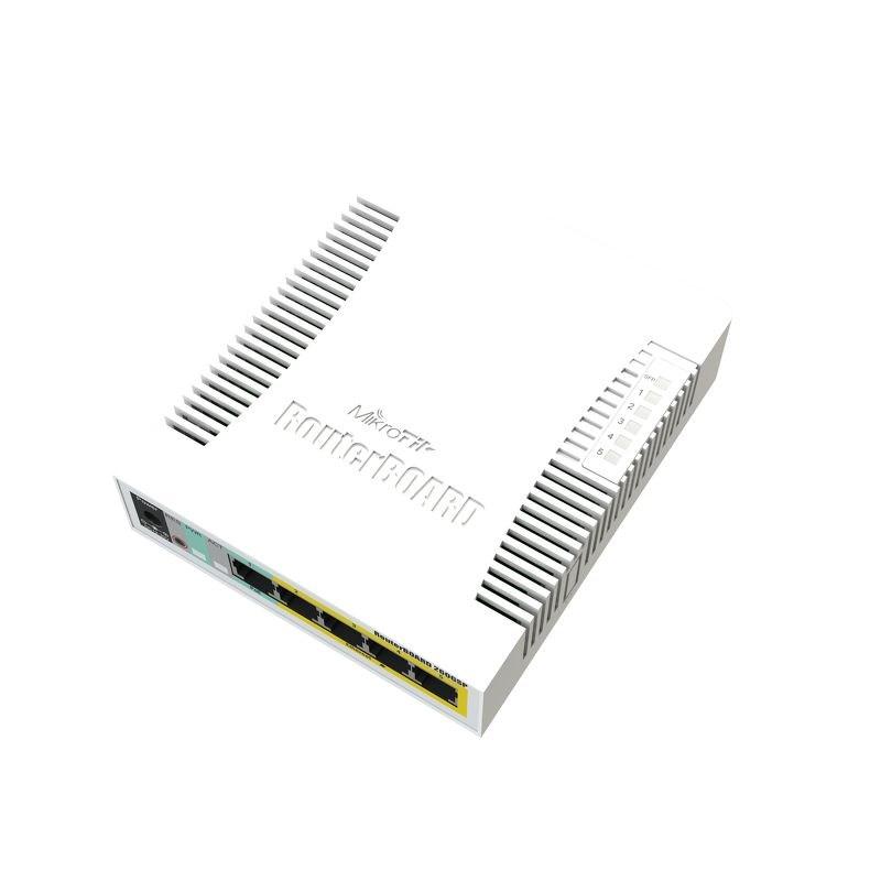 MikroTik RB260GSP (CSS106-1G-4P-1S) - Managed Gigabit switch med PoE, hvid