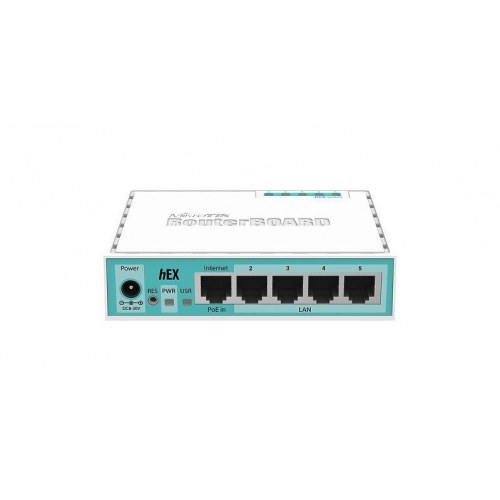 MikroTik hEX RB750Gr3 gigabit router - turkis/hvid
