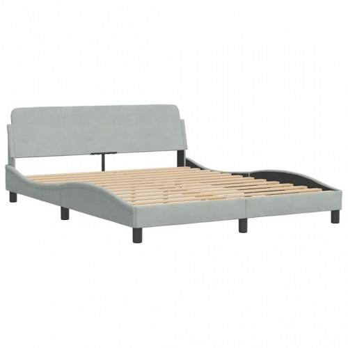 Sengeramme Dover 152×203 cm - velour, lysegrå