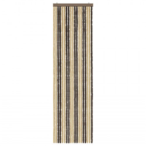 Insektgardin i chenille - mørkebrun/beige 56 × 200 cm, 100% PP