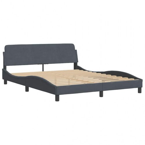Sengeramme Dover 152×203 cm i fløjl - mørkegrå
