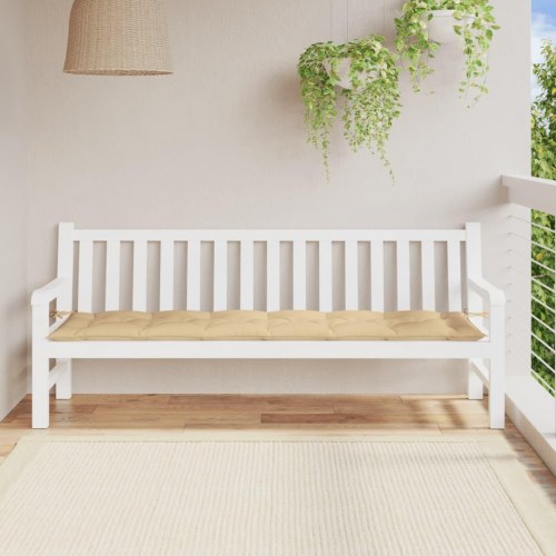 Hynde til havebænk 200×50×7 cm - meleret beige stof