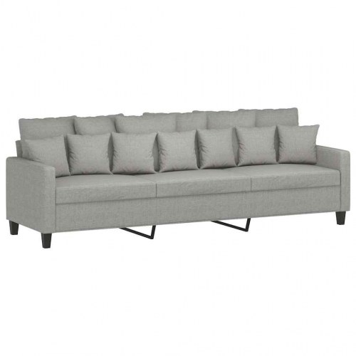 3-personers sofa med chaiselong/fodskammel - 228 cm stof, lysegrå