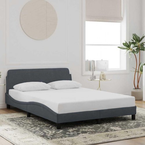 Sengeramme Dover 137×190 cm i velour - mørkegrå