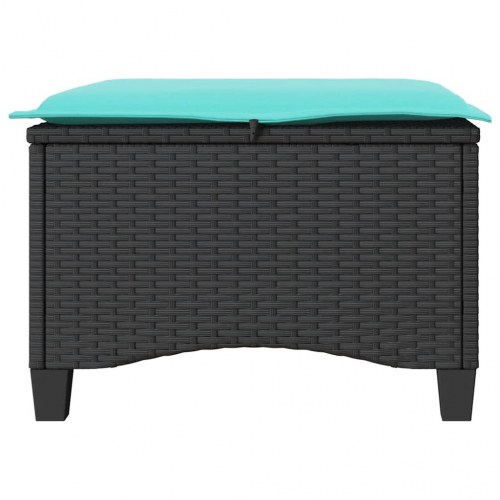 Haveskamler med hynder, 2 stk., polyrattan - sort, 55 × 55 × 36 cm