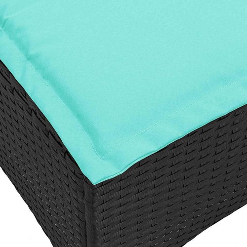 Haveskamler med hynder, 2 stk., polyrattan - sort, 55 × 55 × 36 cm