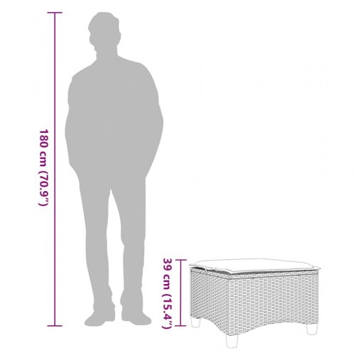 Haveskamler med hynder, 2 stk., polyrattan - sort, 55 × 55 × 36 cm