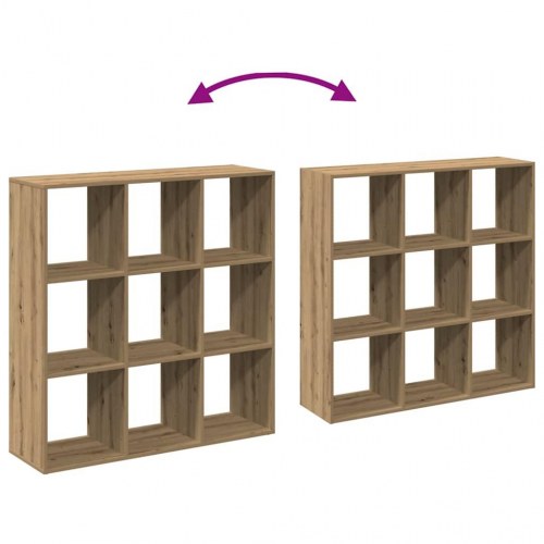Bogreol/rumdeler med 9 rum - 102×29×103,5 cm, kunsteg