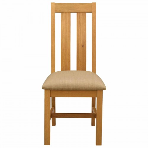 Spisestuestole 2 stk - massivt egetræ, beige polstring 45 × 54 × 100 cm
